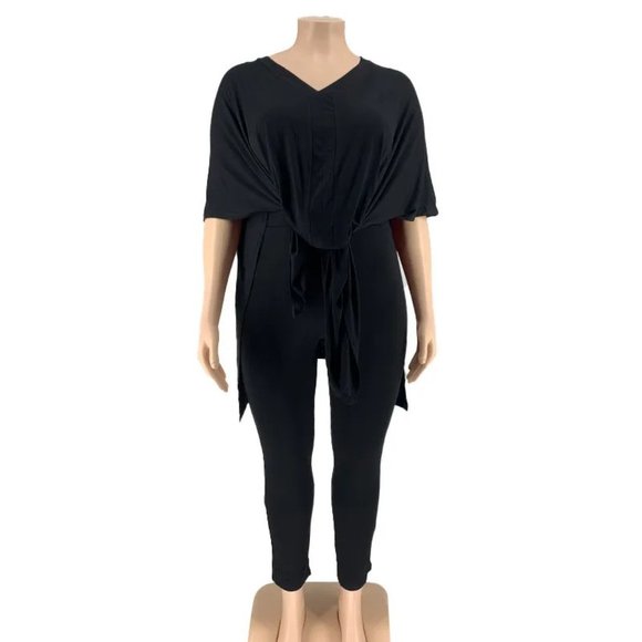 Women Plus Size Loose Solid Color Two Piece Set - Picture 4 of 13